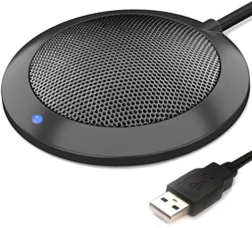 TKGOU Conference USB Microphone, Computer Desktop Mic with LED Indicator, TKGOU Plug & Play Omnidirectional Condenser PC
