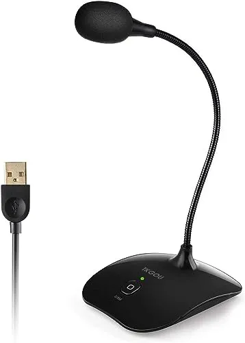 TKGOU USB Microphone for PC, Computer Microphone, PC Microphone with Mute Button & LED Indicator, Laptop Desktop Condenser