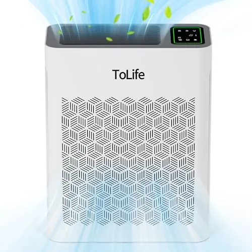 ToLife Air Purifiers for Home Large Room Up to 1095 Ft² with PM 2.5 Display Air Quality Sensor, Auto Mode, Timer, HEPA Air