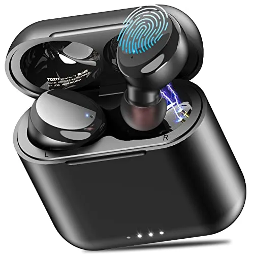 TOZO T6 True Wireless Earbuds Bluetooth 5.3 Headphones Touch Control with Wireless Charging Case IPX8 Waterproof Stereo