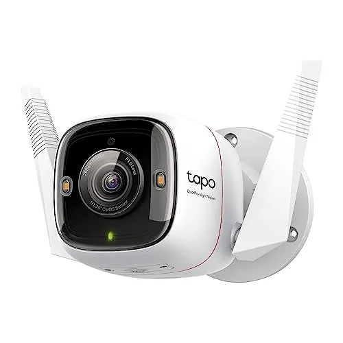 TP-Link ColorPro Wi-Fi Outdoor Camera | Plug-in | Daylight Clarity at Night | 2K QHD | Person/Pet/Vehicle Detection |