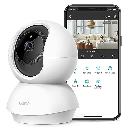 TP-Link Tapo 2K Pan/Tilt Security Camera for Baby Monitor, Dog Camera w/ Motion Detection and Tracking, 2-Way Audio, Night