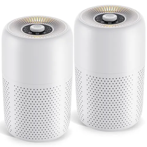 TPLMB 2 Pack TPLMB Air Purifiers for Bedroom,H13 HEPA Filters,Fragrance Sponge for Better Sleep,For Dust Smoke Hair Wildfire