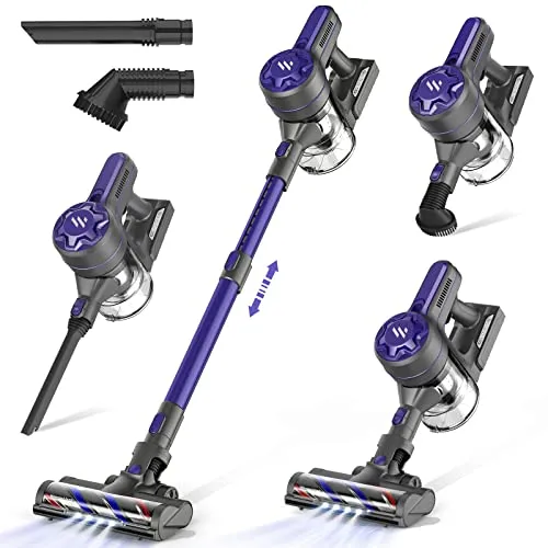 Tvwio Vacuum Cleaner Cordless Vacuum Cleaner,Stick Vacuum Cleaner with Powerful Suction,Rechargeable Vacuum 2200mAh Battery