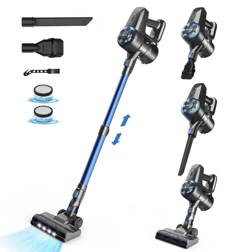 UMLo Cordless Vacuum Cleaner, 6-in-1 Ultra-Lightweight Stick Vacuum with 2200 mAh Battery, 40 Mins Max Runtime, Powerful