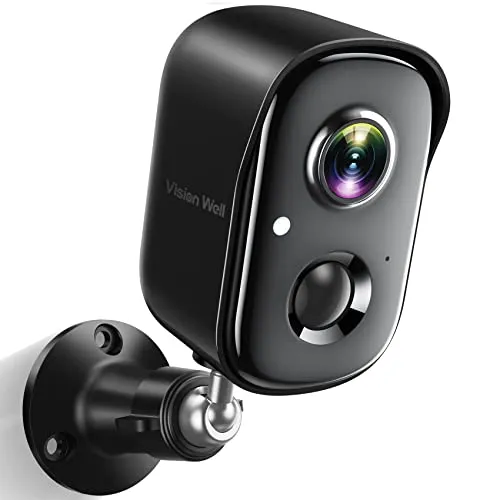 VISION WELL Security Cameras Wireless Outdoor, 1080P Battery Powered AI Motion Detection Spotlight Siren Alarm WiFi