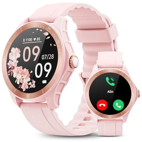 WMK Smart Watches for Women Heart Rate SpO2 Monitor Smartwatch with Bluetooth Call Android Smartwatch Activity Trackers and