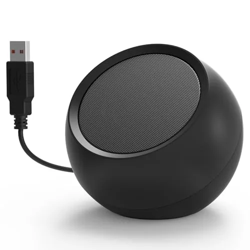 XKX [Upgraded] USB Computer Speakers for Desktop/ PC/ Laptop | Small Plug-n-Play External Speakers with Crystal-Clear Sound,