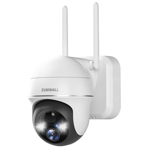 ZUMIMALL Security Cameras Wireless Outdoor WiFi with 360° PTZ, 2K Battery Powered Cameras for Home Surveillance, Spotlight &